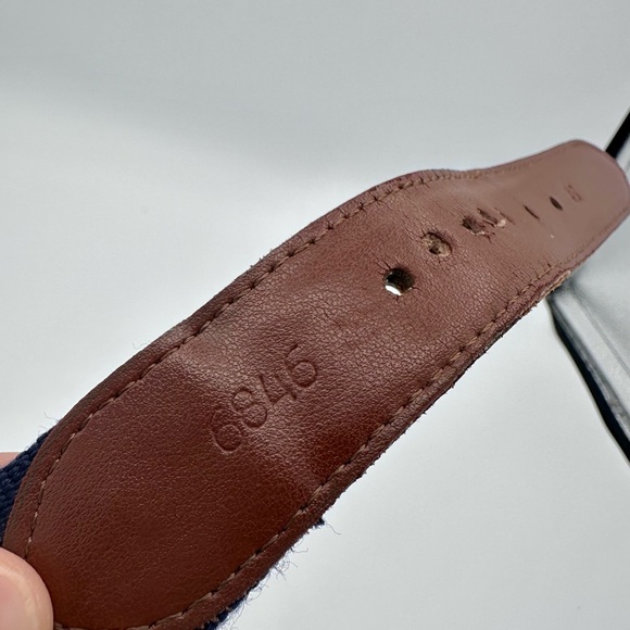 J. Press Navy and Red Wool Canvas Belt